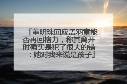 董明珠回应孟羽童能否再回格力，称其离开时确实是犯了很大的错：她对我来说是孩子