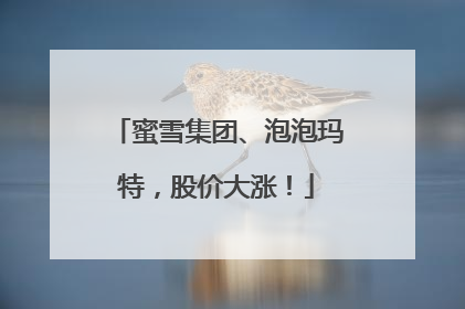 蜜雪集团、泡泡玛特，股价大涨！