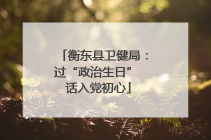 衡东县卫健局：过“政治生日” 话入党初心