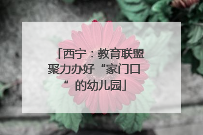 西宁：教育联盟聚力办好“家门口”的幼儿园