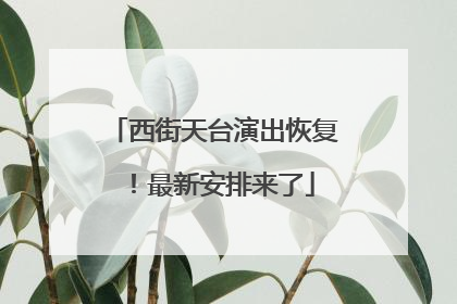 西街天台演出恢复！最新安排来了