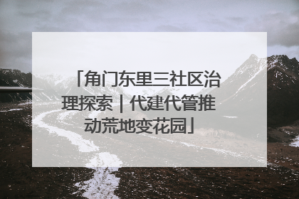 角门东里三社区治理探索｜代建代管推动荒地变花园