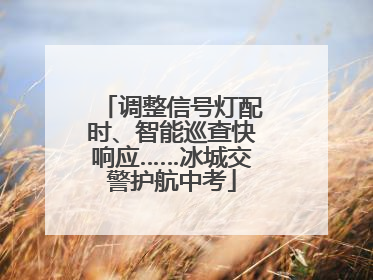 调整信号灯配时、智能巡查快响应……冰城交警护航中考