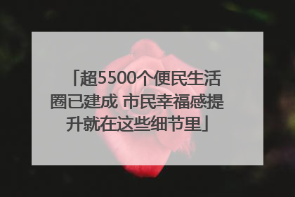 超5500个便民生活圈已建成 市民幸福感提升就在这些细节里