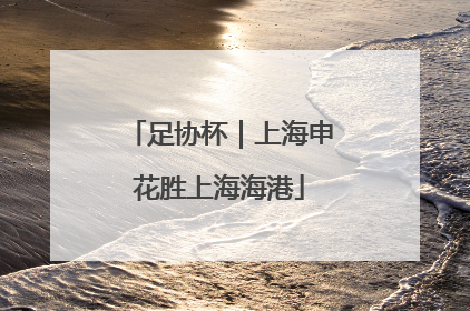 足协杯｜上海申花胜上海海港