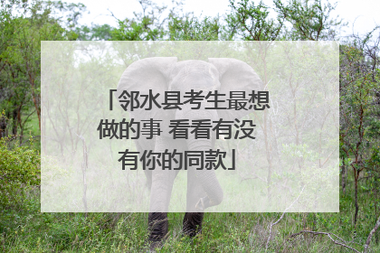 邻水县考生最想做的事 看看有没有你的同款