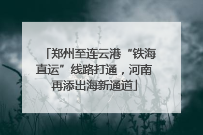 郑州至连云港“铁海直运”线路打通，河南再添出海新通道