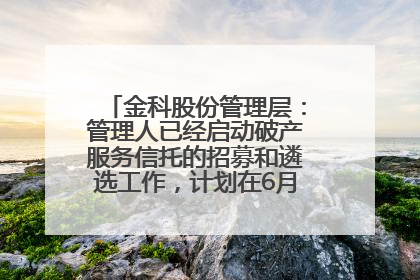 金科股份管理层：管理人已经启动破产服务信托的招募和遴选工作，计划在6月初召开评审会