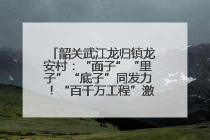 韶关武江龙归镇龙安村：“面子”“里子”“底子”同发力！“百千万工程”激活乡村新动能