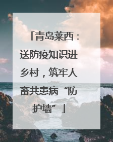 青岛莱西：送防疫知识进乡村，筑牢人畜共患病“防护墙”
