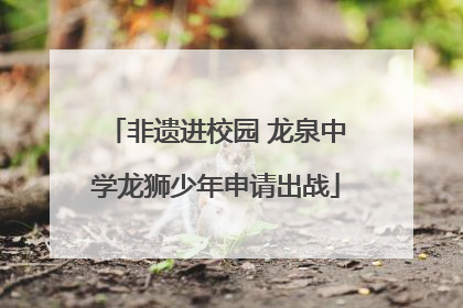 非遗进校园 龙泉中学龙狮少年申请出战