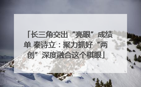 长三角交出“亮眼”成绩单 秦诗立：聚力抓好“两创”深度融合这个棋眼