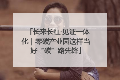 长来长往·见证一体化｜零碳产业园这样当好“碳”路先锋