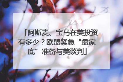 阿斯麦、宝马在美投资有多少？欧盟紧急“盘家底”准备与美谈判