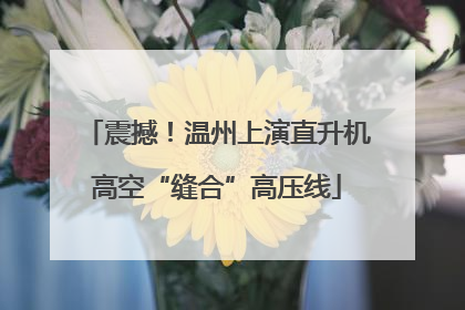 震撼！温州上演直升机高空“缝合”高压线