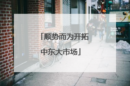 顺势而为开拓中东大市场