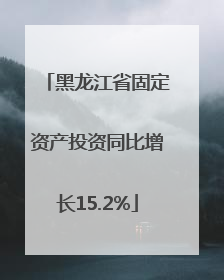 黑龙江省固定资产投资同比增长15.2%