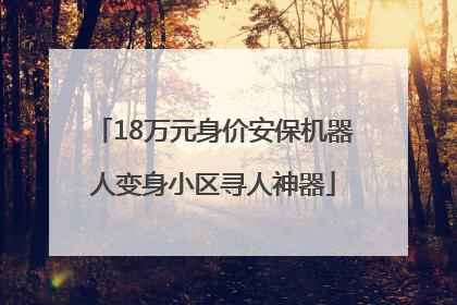 18万元身价安保机器人变身小区寻人神器