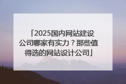 2025国内网站建设公司哪家有实力？那些值得选的网站设计公司