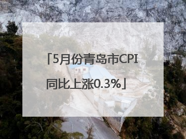 5月份青岛市CPI同比上涨0.3%